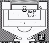 une photo d'Ã©cran de Kirby s Pinball Land sur Nintendo Game Boy